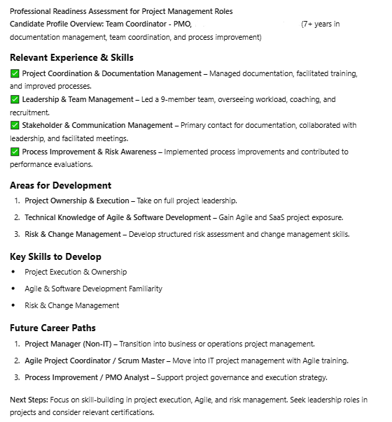 Project Manager Degree substitute report strategy
